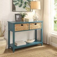 Highland Dunes Lakendra Console Table, Sofa Table with Two Drawers and Bottom Shelf