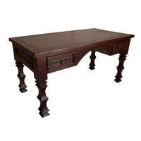 Bungalow Rose Solid Wood Writing Desk