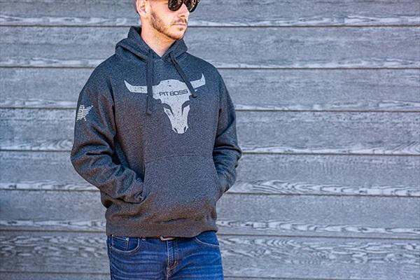 Men's Pit Boss® Charcoal Heather Bull Hoody in 6 Sizes in BBQs & Outdoor Cooking - Image 2