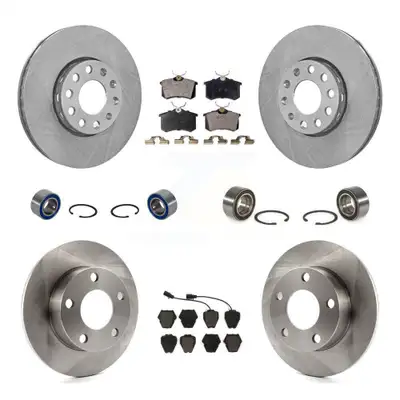 Front Rear Bearing Brake Rotor & Pads Kit (10Pc) For 2002 Volkswagen Passat AWD with 2.8L KBB-106457