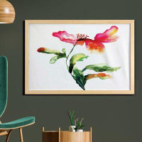 East Urban Home Ambesonne Watercolor Flower Wall Art With Frame, Shaded Single Poppy Flowering Plant Muse Nature Earth D