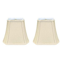 Royal Designs Royal Designs, Inc. Square Cut Corner Bell Lamp Shade, BSO-705-16LNWH-2, Linen White, 16 Inch, Set Of 2