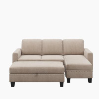 Ebern Designs Sectional Couch with Storage Chaise L-Shaped Sofa for Apartment Sectional Set