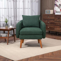 Ivy Bronx Wood Frame Armchair, Modern Accent Chair Lounge Chair