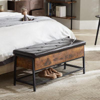 17 Stories Humboldt Faux Leather Upholstered Storage Bench