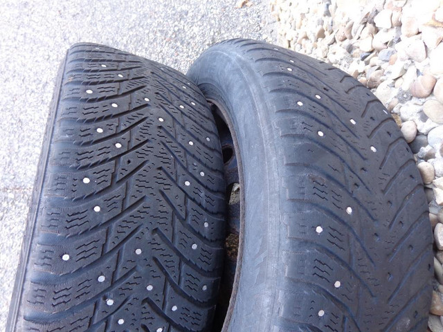 2 Nokian Hakkapeliitta 8 Winter Tires on Rims 4 Bolt 4 Inch * 195 60R15 92T * $50.00 for 2 * M+S / Winter Tires in Tires & Rims in Edmonton Area - Image 2