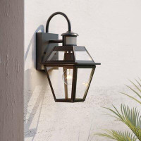 Lark Manor Andrianna Textured Black 1 - Bulb 14.25" H Outdoor Wall Lantern with Dusk to Dawn