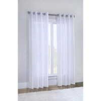 Latitude Run® Astra Light Filtering Grommet Curtain Panel Window Dressing 52 X 84 In White Silver