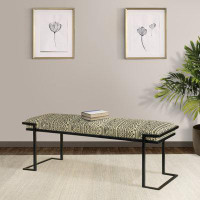 CDecor Home Furnishings Sharman Black And White Upholstered Accent Bench