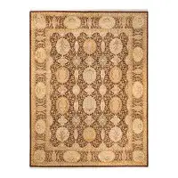 Isabelline Voleta Mogul One-of-a-Kind Hand-Knotted Brown/Green/Yellow Area Rug 8' x 10'5"