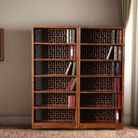 WOOD PEEK LLC Chinese Bookcase Solid Wood South Elm Bookcase Zen Floor Imitation Antique Tea Display Partition Storage S