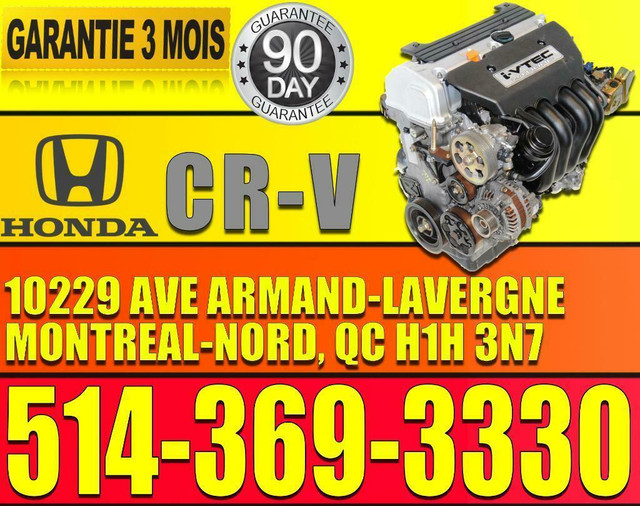 Moteur Honda CRV 2002 2003 2004 2005 2006 2.4L, 02 03 04 05 06 Honda CRV K24A1 Engine EX LX SE Motor AWD 4X4 in Engine & Engine Parts in Ottawa / Gatineau Area