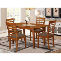 Lark Manor Adonica 5 - Piece Butterfly Leaf Rubberwood Solid Wood Dining Set