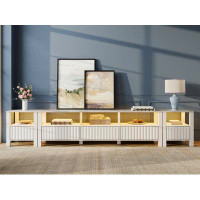 Ivy Bronx White TV Stand For 100 Inch TV With LED Light