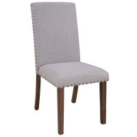 Red Barrel Studio Upholstered Dining Chairs With Solid Wood Legs And Nailed Trim