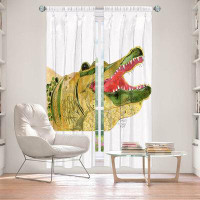 East Urban Home Lined Window Curtains 2-panel Set for Window Size by Marley Ungaro - Alligator