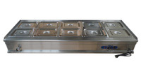 10-Pan Pot Kettle Bain-Marie Buffet Food Warmer Steam Table 71×26×11inch 1800W