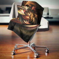 East Urban Home Floral Glossy Fractal Flower Pillow