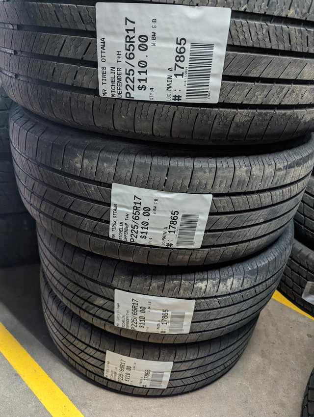 P225/65R17  225/65/17  MICHEIN DEFENDER T+H  (all season summer tires) TAG # 17865 in Tires & Rims in Ottawa