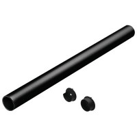 Rebrilliant 3 Piece Set TAG Hardware Premium 1 5/16" Diameter Round  Closet Rod (30" Long, Black)