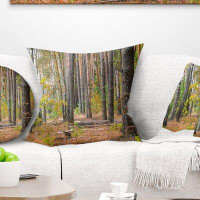 East Urban Home Forest Fall with Thick Woods Pillow