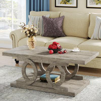 Ophelia & Co. 47 Inches Farmhouse Coffee Table Large Rectangle Living Room Tables