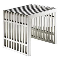 Ivy Bronx Hovanes Modern Stainless Steel Bench