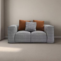 LORENZO Nordic light luxury thousand-bird lattice sofa Modern living room double sofa