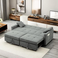 Latitude Run® Balasingam 83'' Convertible Sleeper Sofa Bed with Side Pockets and Two Pillows