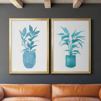 Red Barrel Studio Watercolor House Plant III - 2 Piece Picture Frame Print Set on Canvas