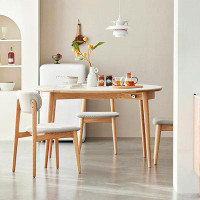 Corrigan Studio Lucino Extendable Solid Oak Dining Table