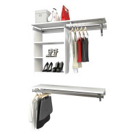Rebrilliant Heger Double Shelf-Hang with Cubby Closet System