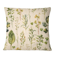 East Urban Home Meadow Weeds And Herbs II - Patterned Printed Throw Pillow