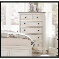 Canora Grey Traditional Design 1Pc Chest Of Drawers Storage Dark Finished Knobs Wooden Bedroom Furniture_51.5" H x 38" W