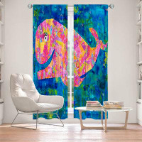 East Urban Home Lined Window Curtains 2-panel Set for Window Size by Michele Fauss - Wilma the Whale