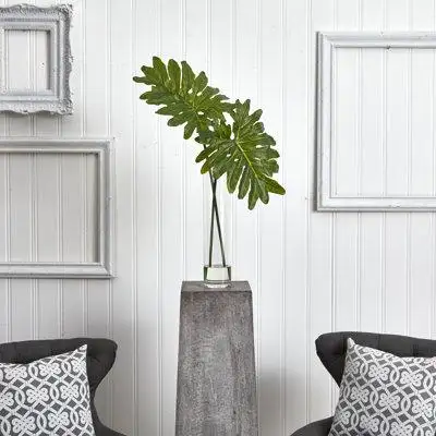 Bay Isle Home™ 11.5" Selloum Foliage Plant in Decorative Vase