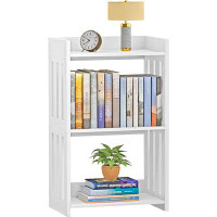Ebern Designs Bookshelf, Bookcase For Small Spaces, 3 Tier White Book Organizer Storage Display Rack For Kids Room, Livi