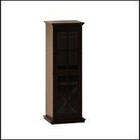 Winston Porter Glass Door Wine Cabinet With Three-Layer Design With Drawer And X-Shaped Wine Rack