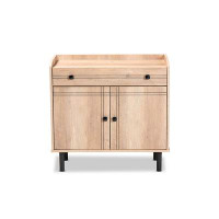 Lefancy.net Lefancy  Patterson Modern and Contemporary Oak Brown Finished Wood 2-Door Kitchen Storage Cabinet