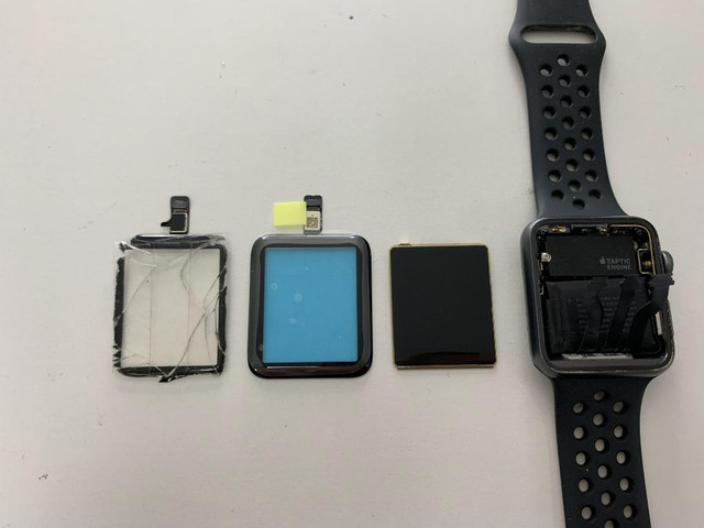 ( APPLE WATCH Screen + battery repair) iPhone+Samsung+iPad+Google Broken glass, LCD, battery charging port, back glass in Jewellery & Watches in Mississauga / Peel Region - Image 3