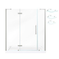 Ove Decors Endless Tampa 72.01" W x 32.01" D x 72.01" H Frameless Rectangle Shower Kit with Fixed Panel and Base Include