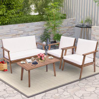 George Oliver Kahlyn 4 Piece Complete Patio Set with Cushions