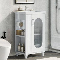 Charlton Home Bathroom Vanity with Sink, Bathroom Vanity Cabinet with Two-tier Shelf