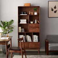 Eden Rim 35.43"Brown Standard Solid Wood Bookcases
