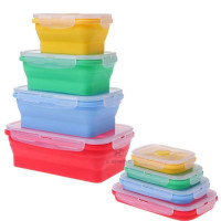 NEW 5 PCS SILICONE STACKING CONTAINER FOOD STORAGE 923FS