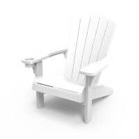 Highland Dunes Juarez Easy-living Comfort Strong And Sturdy Resin Adirondack Chair With Cup Holder