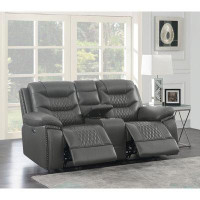 Wildon Home® Flamenco Tufted Upholstered Power Loveseat with Console Charcoal