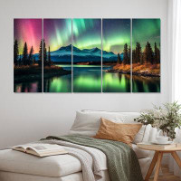 Design Art Yukon Dream Aurora III - Canada Metal Wall Art Set