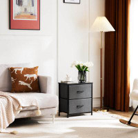 Ebern Designs Molly 2 Storage Drawer Drawers Dresser Chest of Drawers, Metal Frame and Wood Top