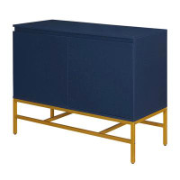Mercer41 Minimalist & Luxury Cabinet Two Door Sideboard with Gold Metal Legs